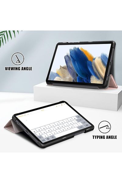 erorex جراب PU لجهاز Sansung Galaxy Tab A9 8.7 (2023)-X110-X115N اللوحي، ذهبي وردي