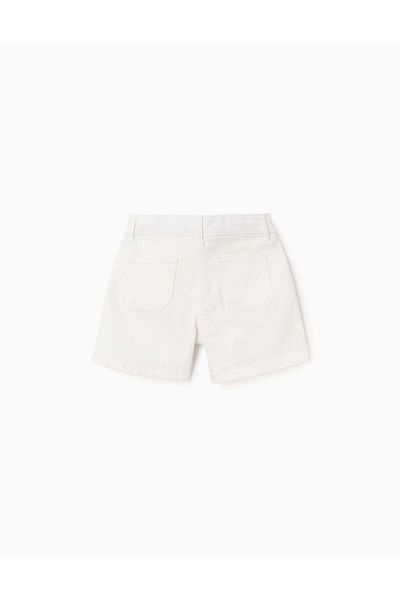 Ziddy Twill Skort for Girls, White
