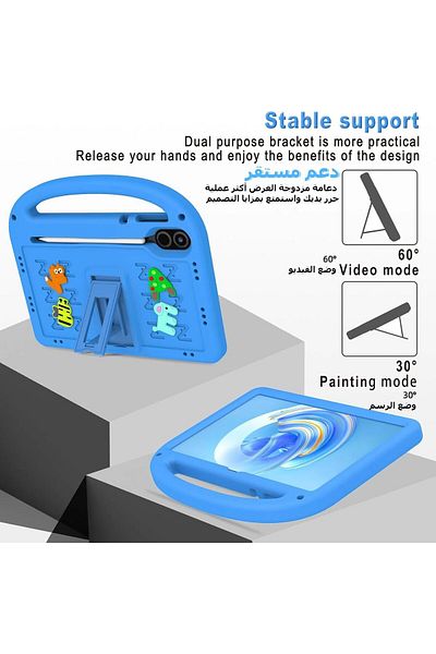 erorex جراب لهاتف Honor Pad X8a وHonor Pad X9 مقاس 11 بوصة 2024، مصنوع من مادة إسفنجية EVA خفيفة الوزن مقاومة للصدمات بتصميم كارتون باندا للأطفال