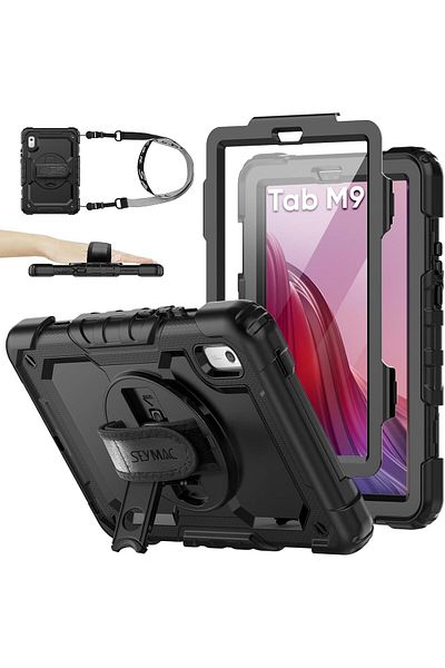 erorex حافظة SEYMAC لجهاز Lenovo Tab M9 مقاس 9 بوصات 2023 - أسود