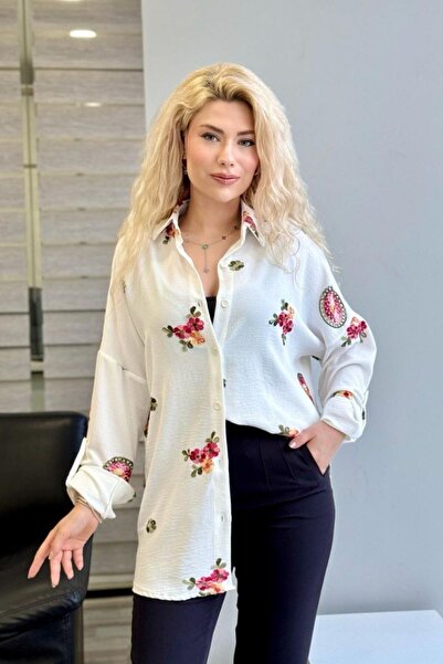 Azıcık Akıllı Λευκό Oversize Καλούπι Λινά Aerobic Tücher 25KGMLP028