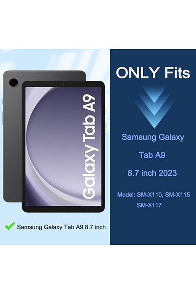 erorex . جراب AVAKOT لجهاز Samsung Galaxy Tab A9 مقاس 8.7 بوصة 2023 - أسود وأزرق