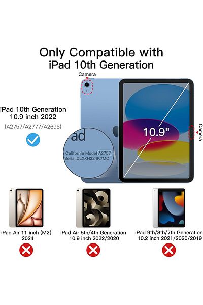 erorex حافظة JETech لجهاز iPad 10 (10.9 بوصة، موديل 2022، الجيل العاشر)، حافظة عمل من الجلد الصناعي