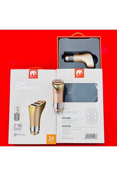 MIONE شاحن سيارة R11 - يدعم أجهزة متعددة - 3 منافذ USB