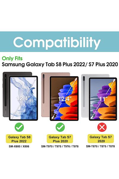 erorex ProCase Galaxy Tab S8 Plus/S7 Plus 12.4" Case, Slim Lightweight Stand Case Shell Cover for Samsung