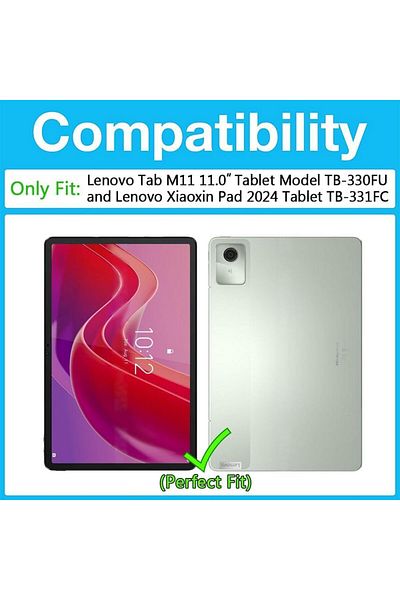 erorex جراب شفاف من T Tersely لجهاز Lenovo Tab M11 مقاس 11 بوصة (2024)، جراب Air Hybrid Slim Fit مقاوم للصدمات من الكريستال
