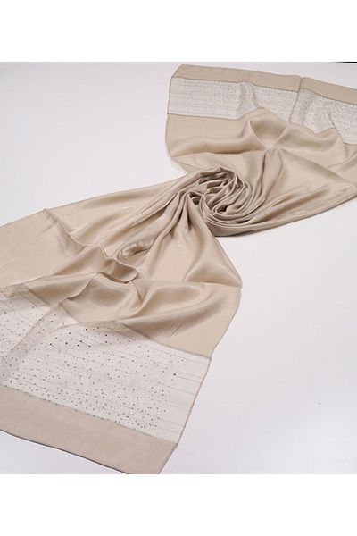 PİRAMİT Pyramid Solid Color Stone Evening Dress Shawl - Pattern-06 - Color-17