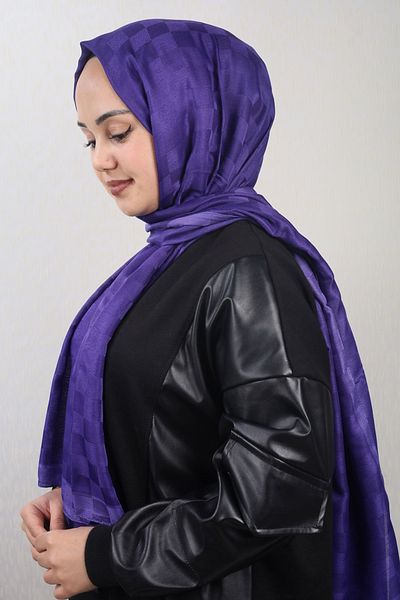 PİRAMİT Pyramid Patterned Checkers Shawl - Pattern-01 - Color-13
