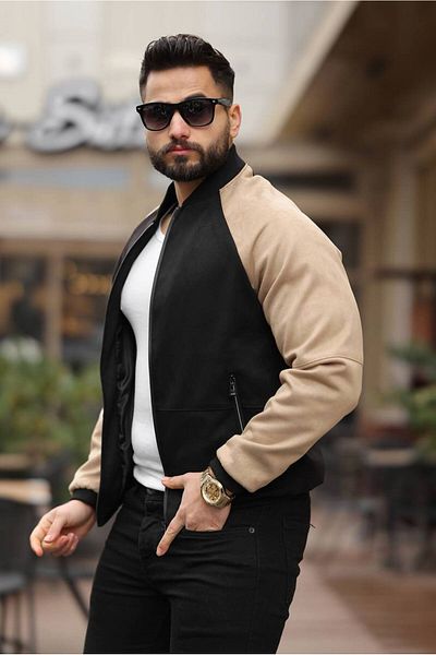 KOCCI Διπλό Χρώμα Suede College Jacket