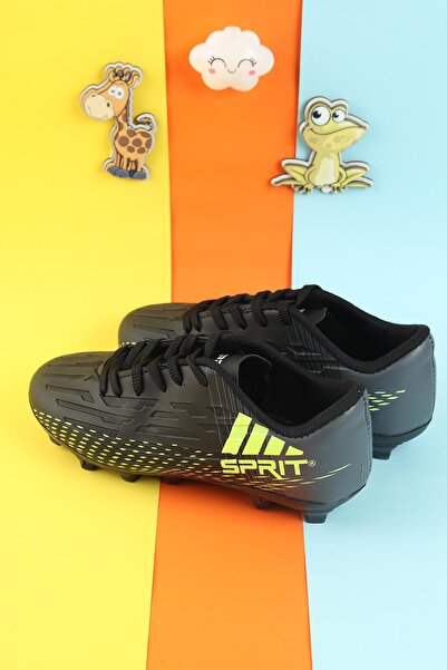 Moda Lime Unisex Çocuk Krampon Çim Saha Erkek Çocuk Futbol Ayakkabı Çivili Futbol Spor Ayakkabısı