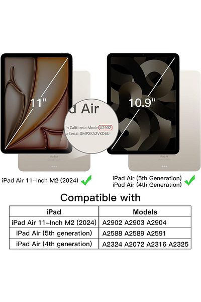 erorex حافظة JETech لجهاز iPad Air مقاس 11 بوصة M2 (2024)، iPad Air 5/4 (2022/2020 5th/4th 10.9-Inch) مع قلم رصاص