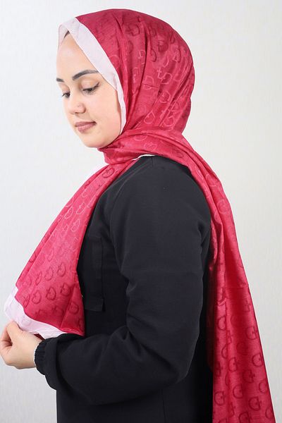 Bonjela Şal cu monogramă cu dungi cu model - Model-01 - Culoare-08