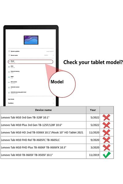 erorex جراب Kepuch Custer لجهاز Lenovo Tab M10 TB-X605F TB-X505F - غطاء صلب من الجلد الصناعي فائق النحافة