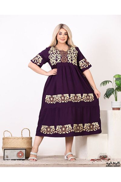 Genrics Comfortable, flowing, embroidered cotton reception jalabiya, below the knee