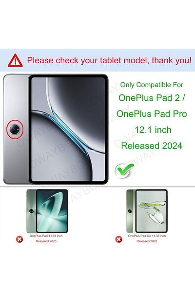 erorex جراب لجهاز OnePlus Pad 2 / OnePlus Pad Pro مقاس 12.1 بوصة صدر عام 2024، ظهر شفاف رفيع من مادة TPU