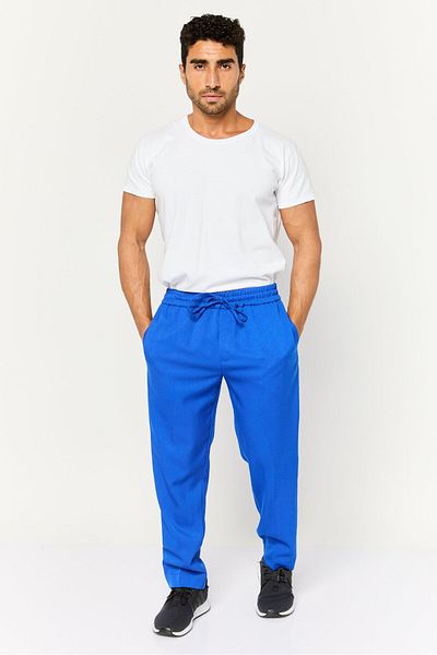 The Giving Movement Men Regular Fit Drawstring Brand Logo Sweatpants, Blue