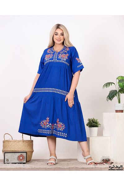 Genrics Comfortable, flowing, embroidered cotton reception jalabiya, below the knee