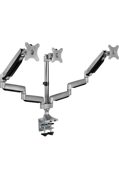 AWH Sh100 C036 Triple Monitor Mount, Height Adjustable 3 Arm Desk Stand, Cable Management 17 - 30 Inch