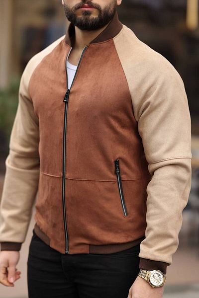 KOCCI Διπλό Χρώμα Suede College Jacket