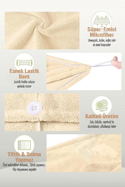 Telvesse Мікрофібровий рушник для волосся, набір з 3 штук, пляжний рушник, рушник для ванної кімнати, рушник для сушіння волосся