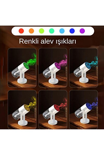 qasul Masaüstü Volkan Şekilli Nemlendirici Difüzör Buhar Makinesi Hava Temizleyici