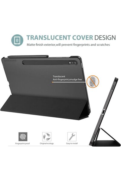 PROCASE Slim Foldable Hard-Back Case with Kickstand for Samsung Galaxy Tab S8/S7 11" - Black (Acryli