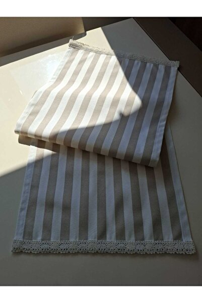 ALASEREN DUCK KETEN 40*110 CM RUNNER BUMBAC 100% BUMBAC DETAILAT CU DENTELĂ 3...