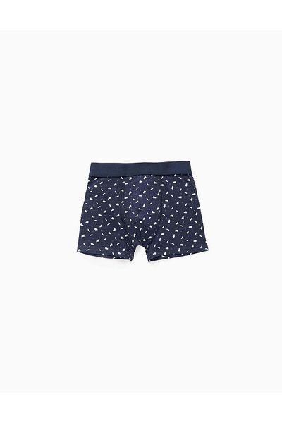 Ziddy Pack of 4 Boxer Shorts for Boys 'Means of Transport', Blue/Grey/White