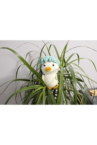 Blue Home Lıght Amigurumi Organik Oyuncak Ördek Yumuşak Yapıda Bebekler İçin Oyun ve Uyku Arkadaşı