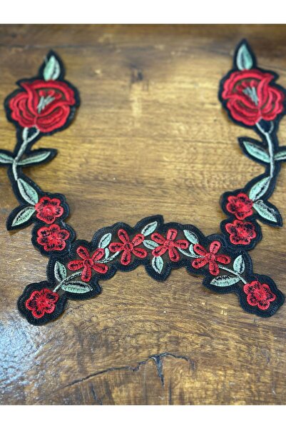 Gönülden Tasarım 30X21 CM APPLICAȚIE DE CUSUT GOLĂ DE FLORI CU BORDURI DE BOR...