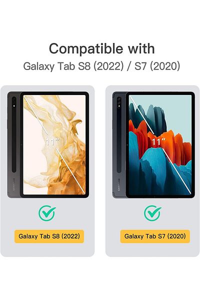 erorex . حافظة JETech لجهاز Samsung Galaxy Tab S8 2022/S7 2021 مقاس 11 بوصة - أسود