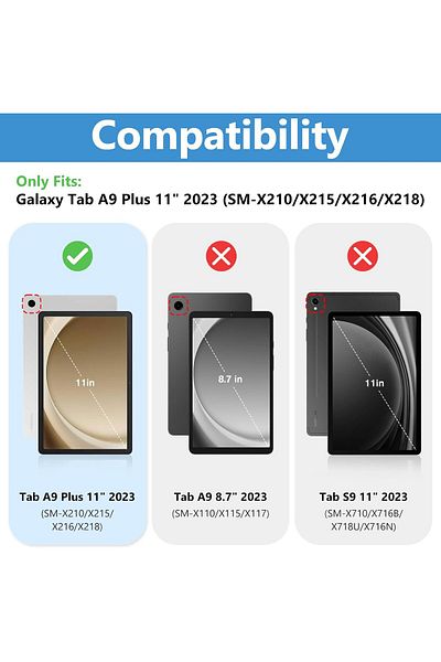 erorex حافظة حماية ProCase لجهاز Galaxy Tab A9 Plus مقاس 11 بوصة 2023 - أزرق داكن
