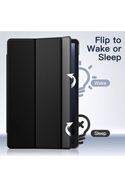 JETech Case for Samsung Galaxy Tab S10 Lite/S10 FE/S9 FE 10.9in Slim Translucent Tri-Fold Stand (Bla