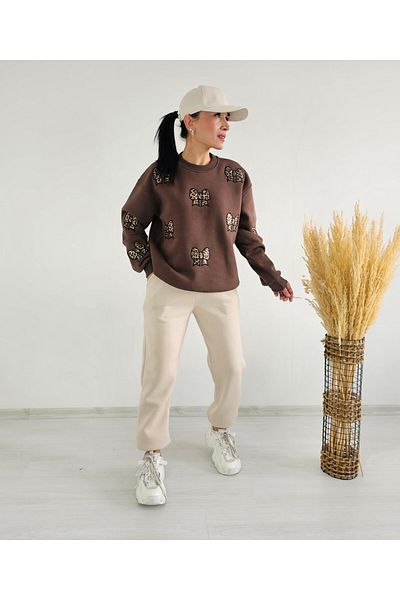 6 butik altı üstü butik Σετ φόρμας με κορδέλα κεντήματος