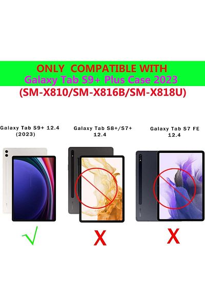 erorex حافظة لوحة مفاتيح MAKINGTEC لجهاز Samsung Galaxy Tab S9 Plus S9+ مقاس 12.4 بوصة 2023 (SM-X810/X816B/X818U) مع