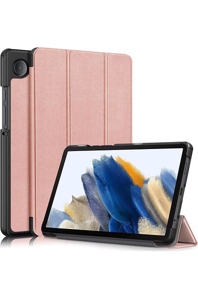 erorex جراب PU لجهاز Sansung Galaxy Tab A9 8.7 (2023)-X110-X115N اللوحي، ذهبي وردي