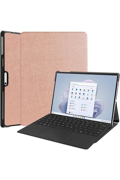 erorex جراب Fegishilly متوافق مع Surface Pro 9، جراب خلفي صلب من الجلد الصناعي مع حامل لجهاز الكمبيوتر الشخصي من Funda