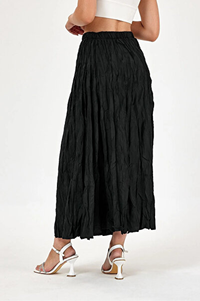 Güba Ticaret Lastikli Yüksek Bel, A Kesim, Uzun Kraşlı Etek
