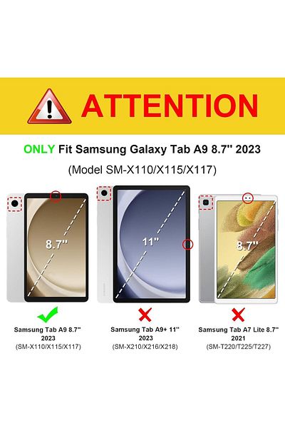 erorex جراب جلدي من T Tersely لجهاز Samsung Galaxy Tab A9+ مقاس 11 بوصة 2023