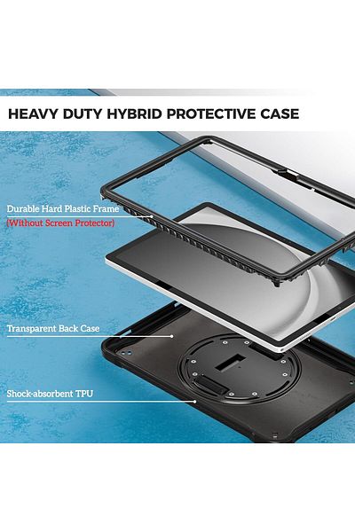 erorex حافظة ProCase Rugged لجهاز Galaxy Tab A9 Plus مقاس 11 بوصة 2023 - أسود