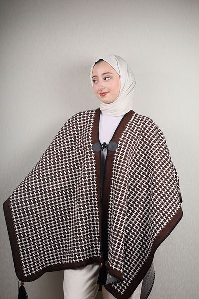 BAYSEM Πλεκτά Poncho - Μοτίβο-02 - Χρώμα-04
