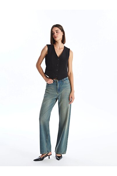 LC Waikiki LCW Jeans İNDİGO Straight Fit Kadın Jean Pantolon