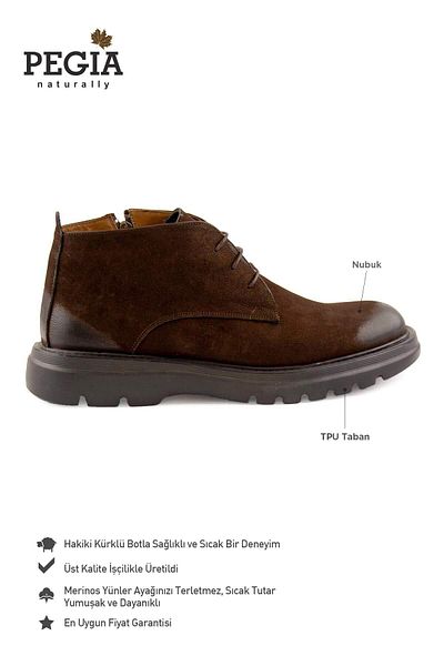 Pegia Cizme pentru bărbați din nubuck cu fermoar DG5016