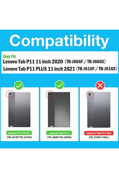 erorex جراب ProCase لجهاز Lenovo Tab P11 Plus 2021 - أسود