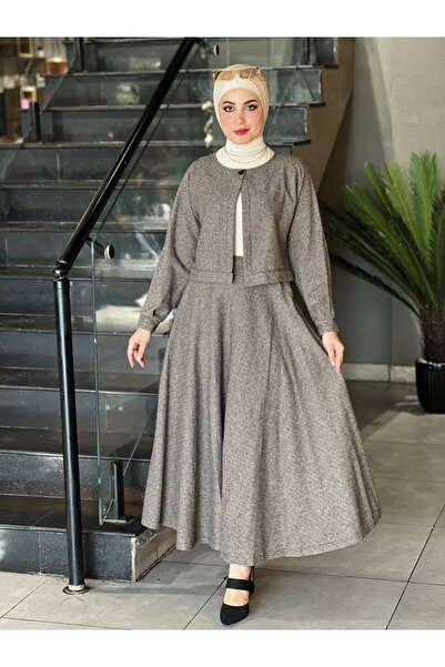 Esre Store 1555 طقم حجاب كاشي مزدوج موديل بيج