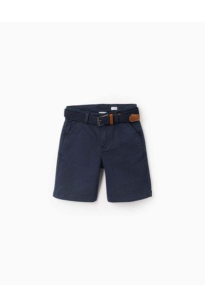 Ziddy Chino Twill Shorts with Belt for Boys 'Midi', Dark Blue