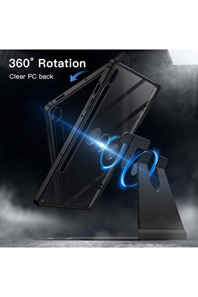 JETech 360° Rotating Case for Samsung Galaxy Tab S9 FE 10.9 / S9 11 (2023) with S Pen Holder, Trans