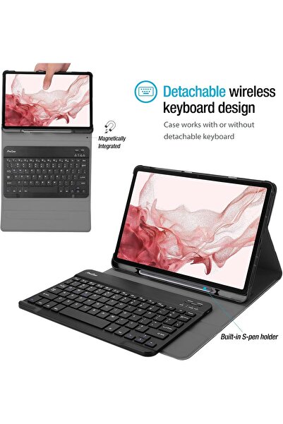 PROCASE Galaxy Tab S8/S7 Keyboard Case 11", Slim Lightweight Protective Cover with Magnetically Deta
