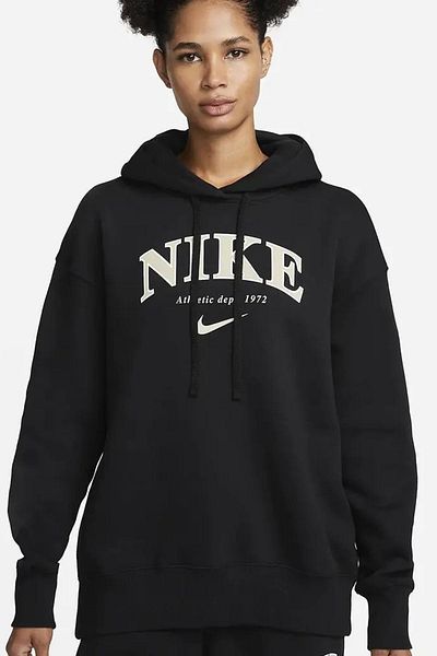 Nike Îmbrăcăminte sport Phoenix Oversized Pollover Hanorac pentru femei Hanorac cu glugă Negru