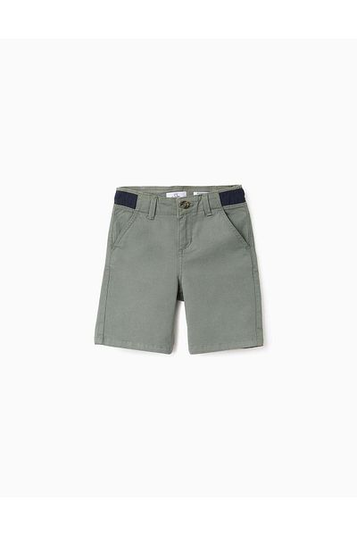 Ziddy Chino Twill Shorts for Boys 'Midi', Green/Dark Blue